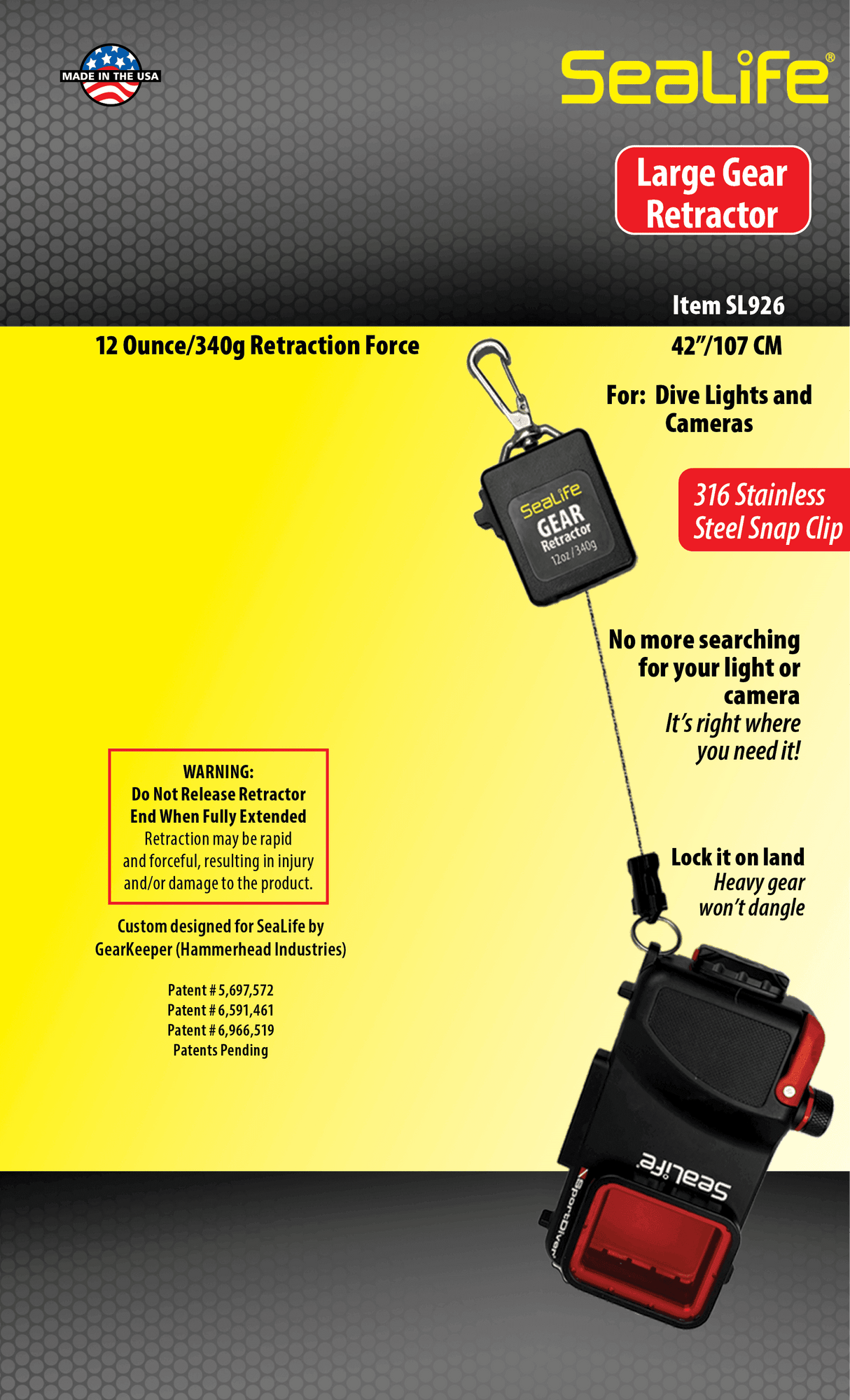 SeaLife Large Gear Retractor - Scuba Grabbers